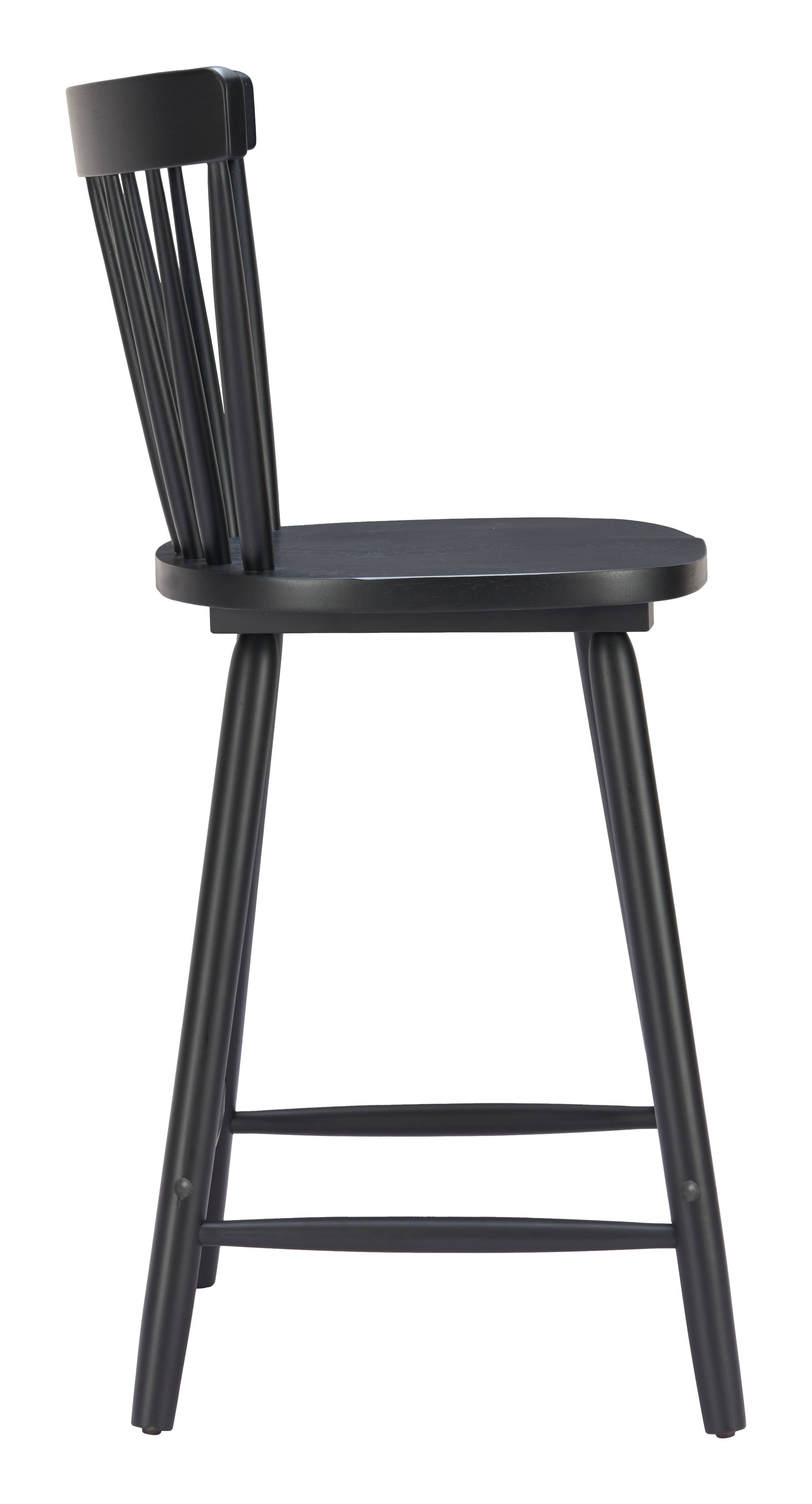 Back. Hivvago - Tyce Counter Stool (Set of 2) Black - Black.