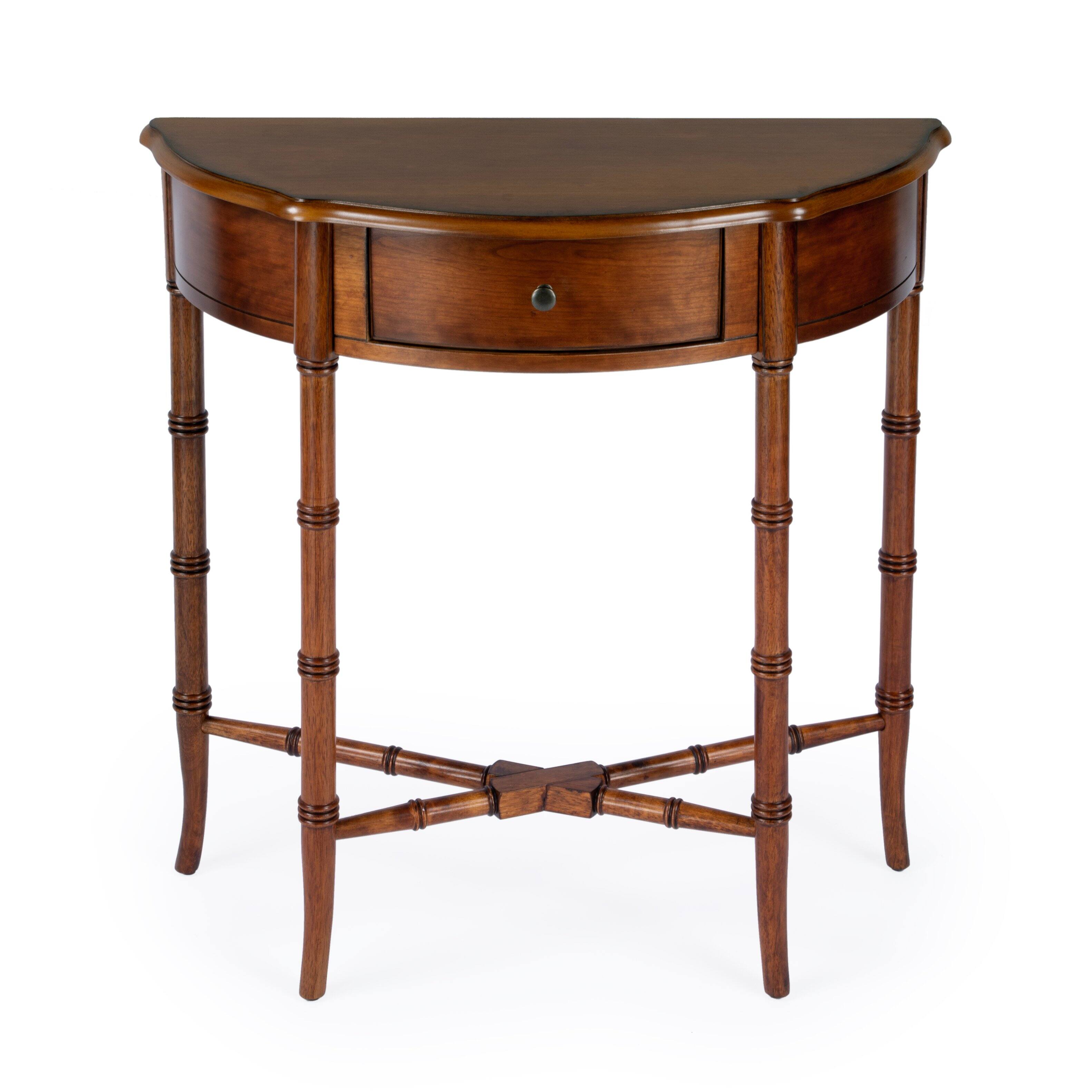 Front. Butler Specialty - Skilling 31 in. W Specialty Demilune Shape Wood 1 Drawer Console Table - Brown.