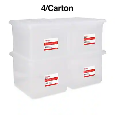 Staples File Box Plastic File Box Snap, Letter/Legal Size Clear ST57620 ...