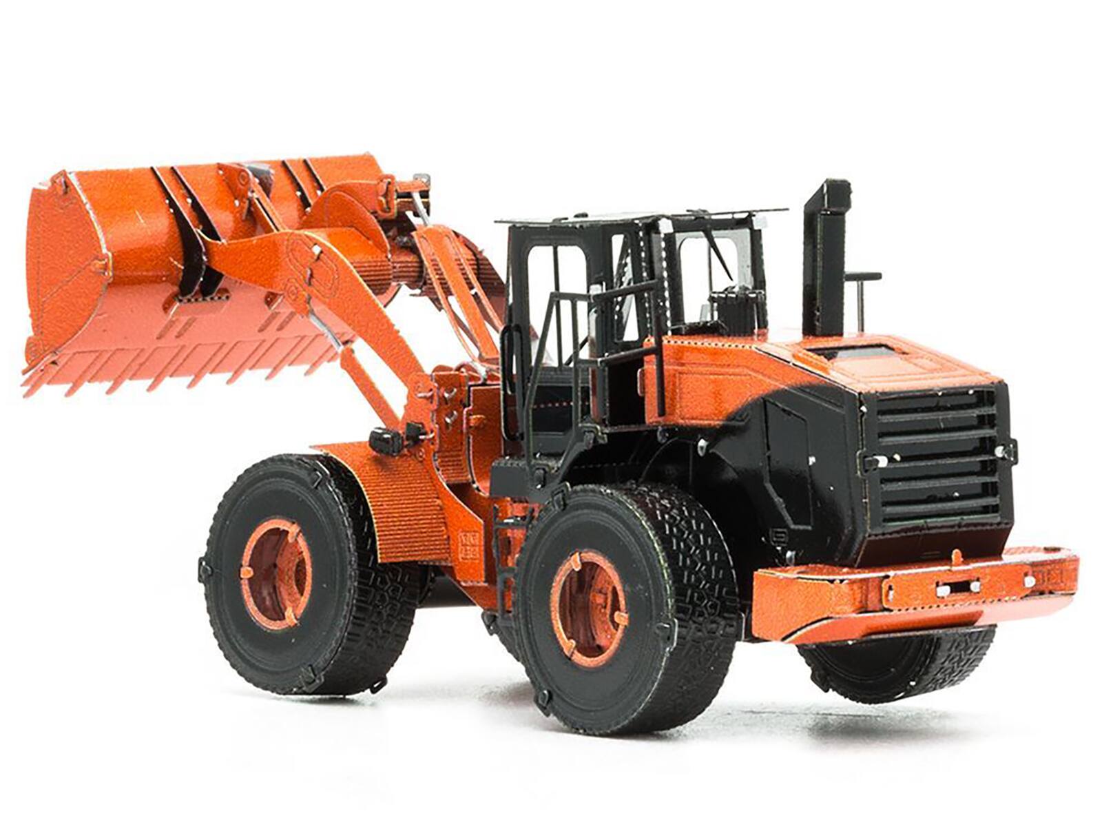 Angle. Metal Earth - Model Kit Wheel Loader Orange and Black (Challenging Difficulty) Steel Model by Metal Earth - Orange and Black.