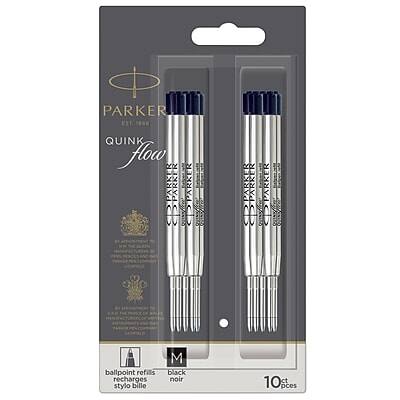 PARKER QUINK flow  
ballpoint refills recharges stylo bille  
M black noir  
10th pces
