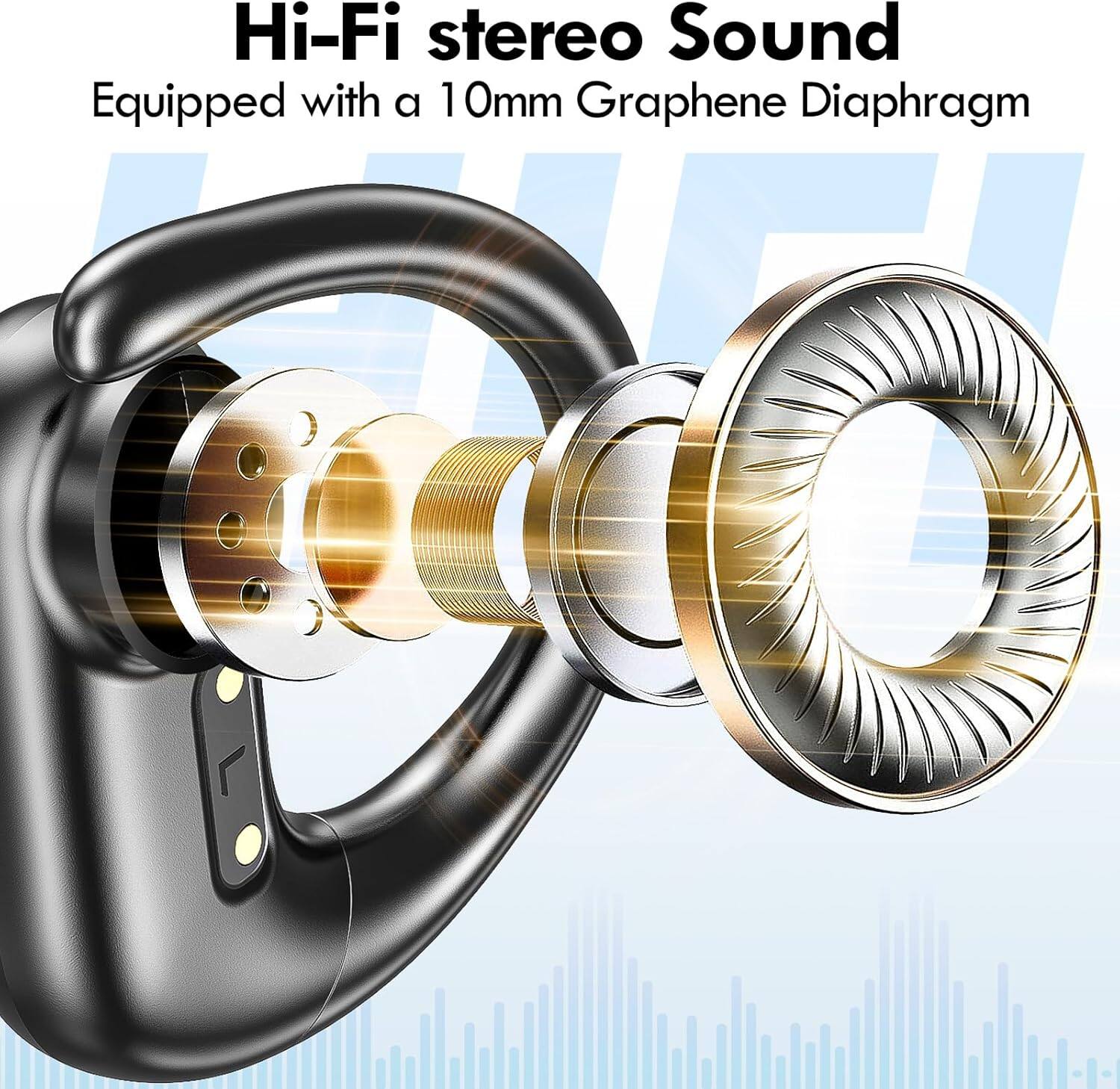 Hi-Fi stereo Sound  
Equipped with a 10mm Graphene Diaphragm