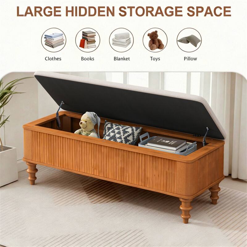 LARGE HIDDEN STORAGE SPACE

- Clothes
- Books
- Blanket
- Toys
- Pillow