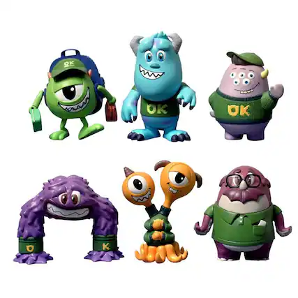 Front. Hot Toys - Monsters University 3" Cosbaby Figures, Set of 6 - Multi-Color.