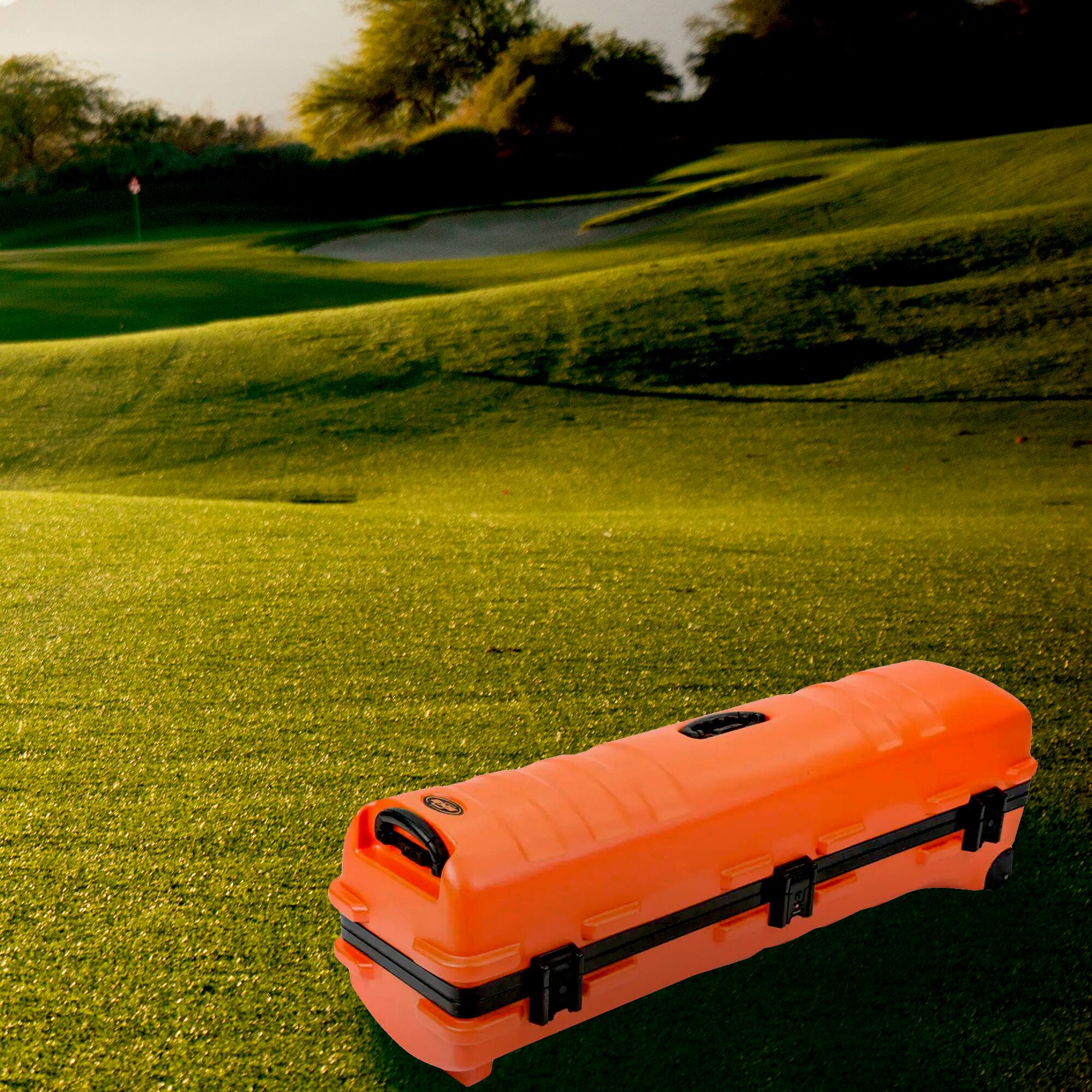 Alt View 2. SKB - SKB Cases ATA Staff Pro XL Hard Plastic Storage Cart Golf Travel Case, Orange - Orange.