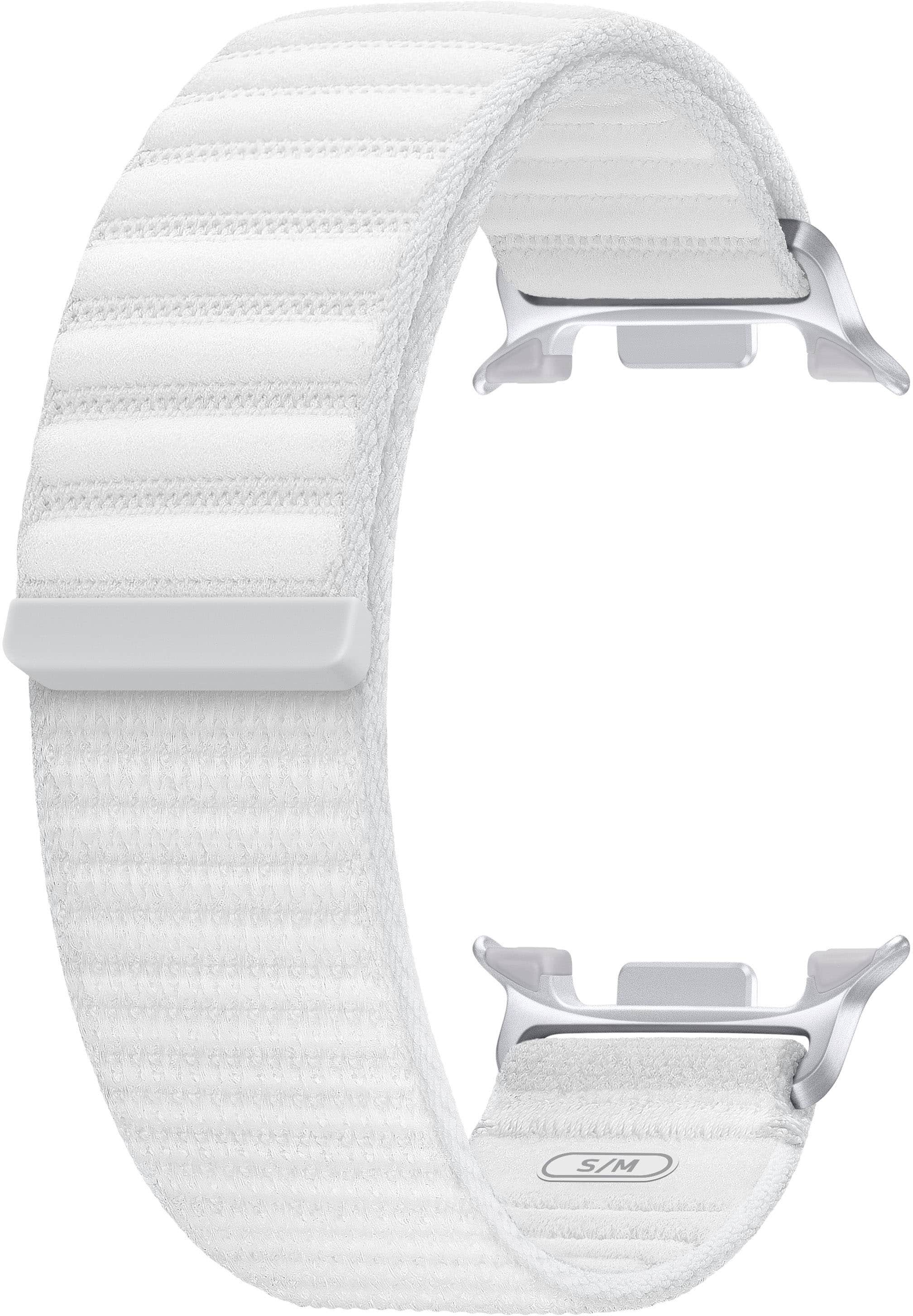 Front. Samsung - Fabric Band for Galaxy Watch8 and Galaxy Watch8 Classic S/M - White.