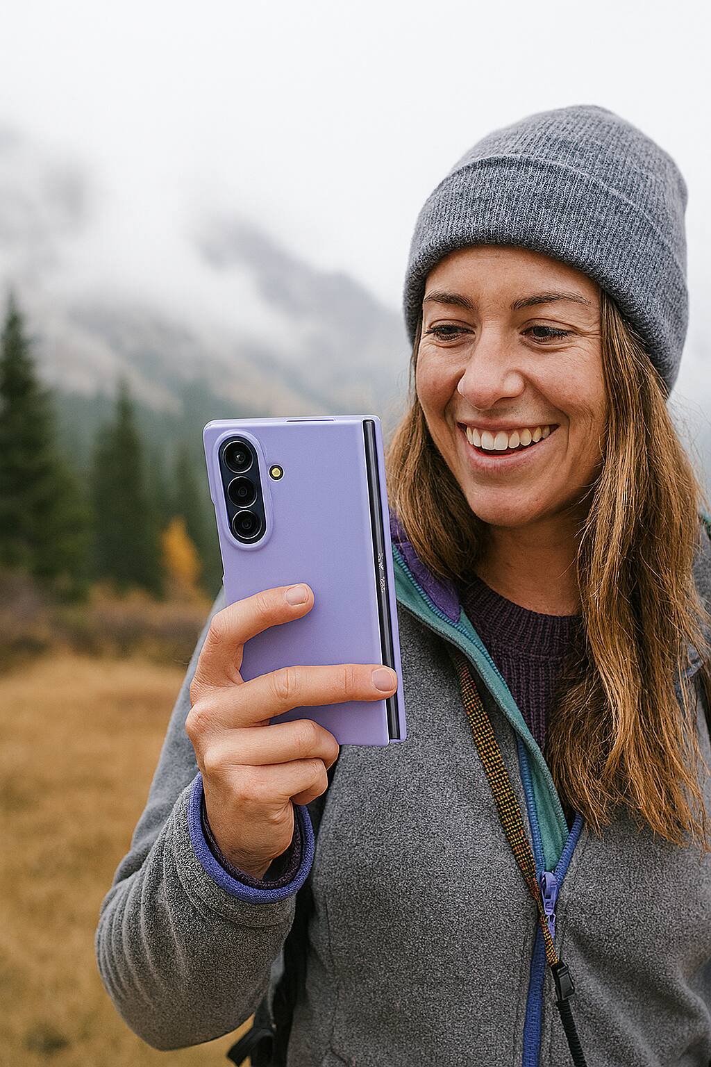 Alt View 4. Sahara - Venture Series Slim Case for Samsung Galaxy Z Fold7 - Purple Orchid.