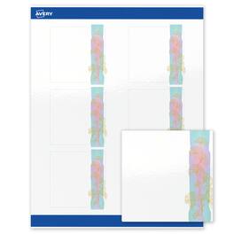 Avery - Square Labels, Floral Design, 3" x 3", 60 Total, Glossy, Watercolors with Gold Ginkgo Leaves - White