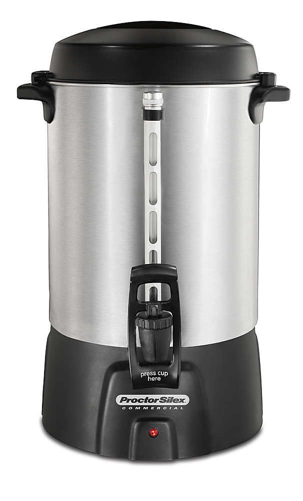 Angle View: Proctor Silex Commercial 45060R 60 Cup Coffee Urn, 120V, Aluminum