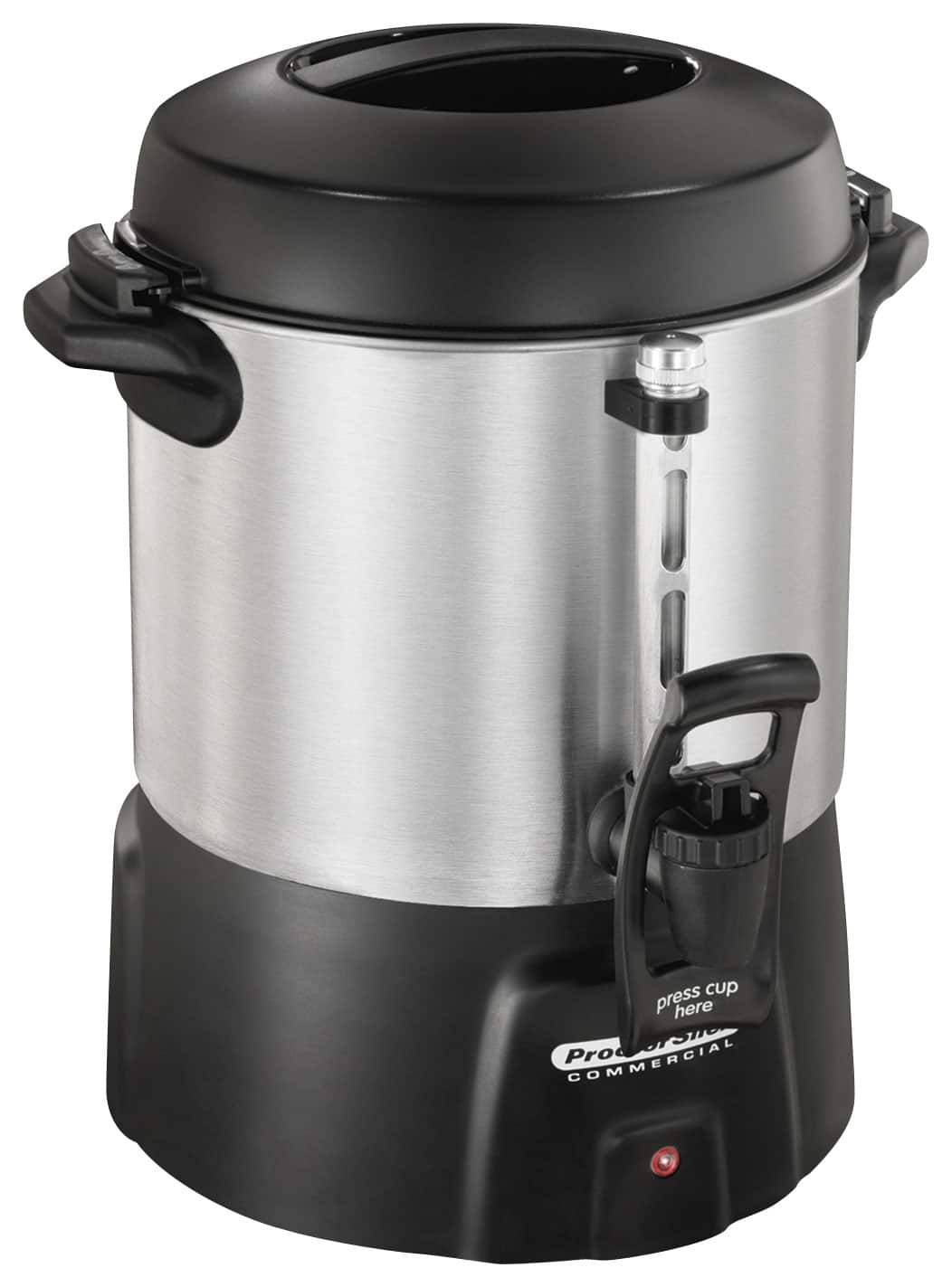 Proctor Silex - 40-Cup Coffee Urn - Brushed Aluminum/Black - Angle
