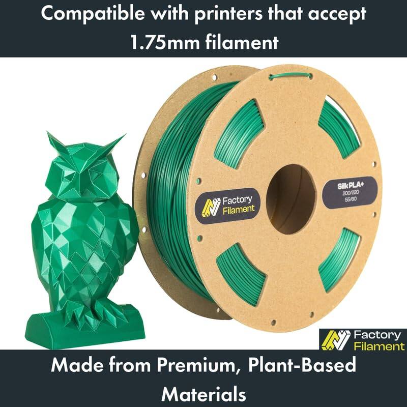 Compatible with printers that accept 1.75mm filament

Factory Filament SilkPLA+ Silk 200/220 55/80

Made from Premium, Plant-Based Materials