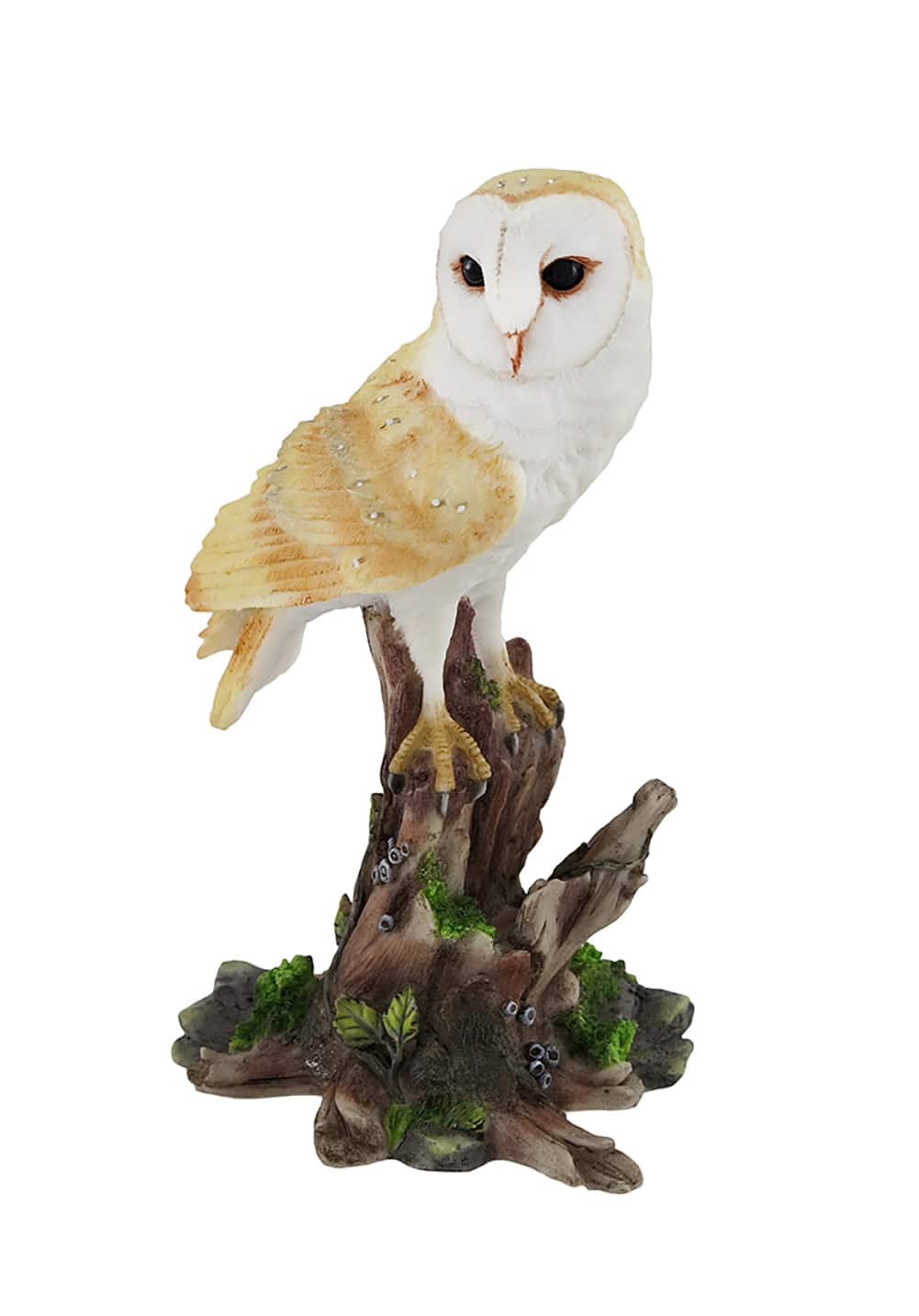 Photos - Other Decoration Veronese Design - Barn Owl Vigilantly Perched on Tree Stump Statue - Off-white WU71877AA 
