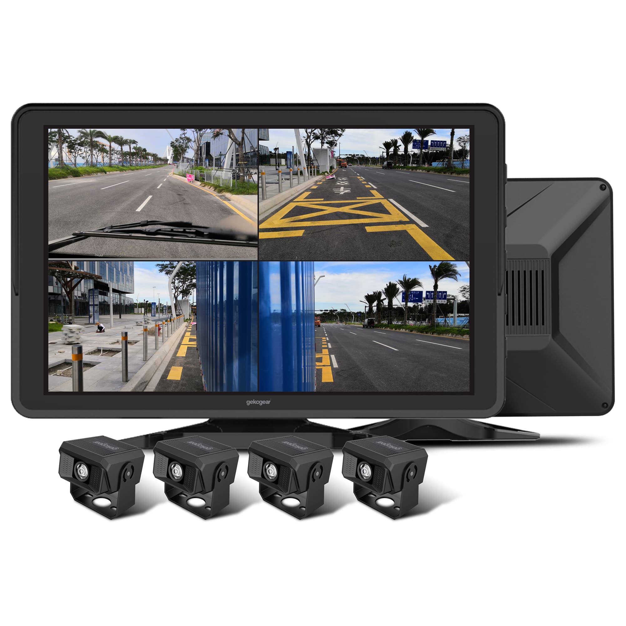 myGEKOgear - GekoGear Orbit T100 4 Channel Dash Cam for Commercial Truck - Black