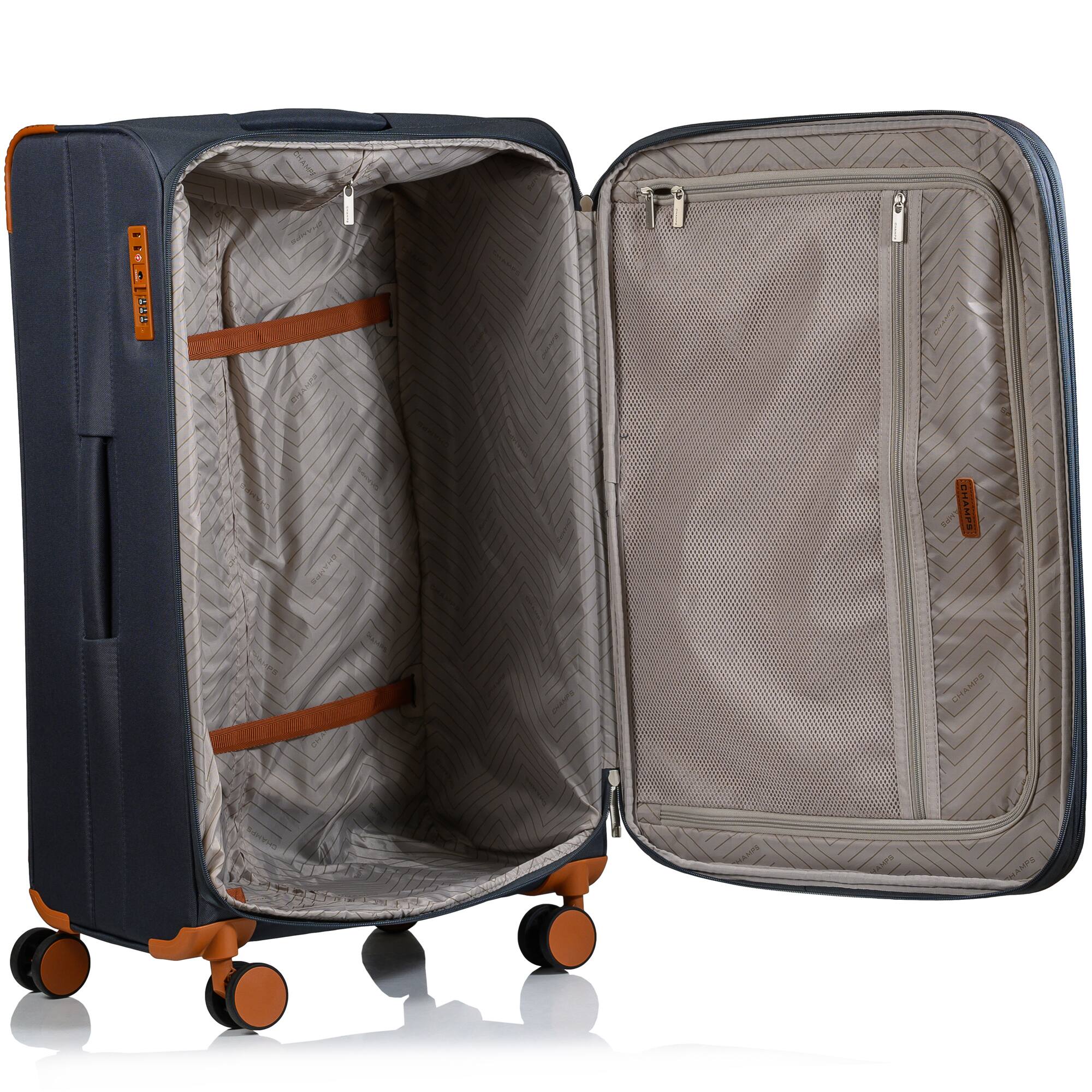 Champs Classic Collection 3 Piece Soft Side Luggage Set Gray C5010