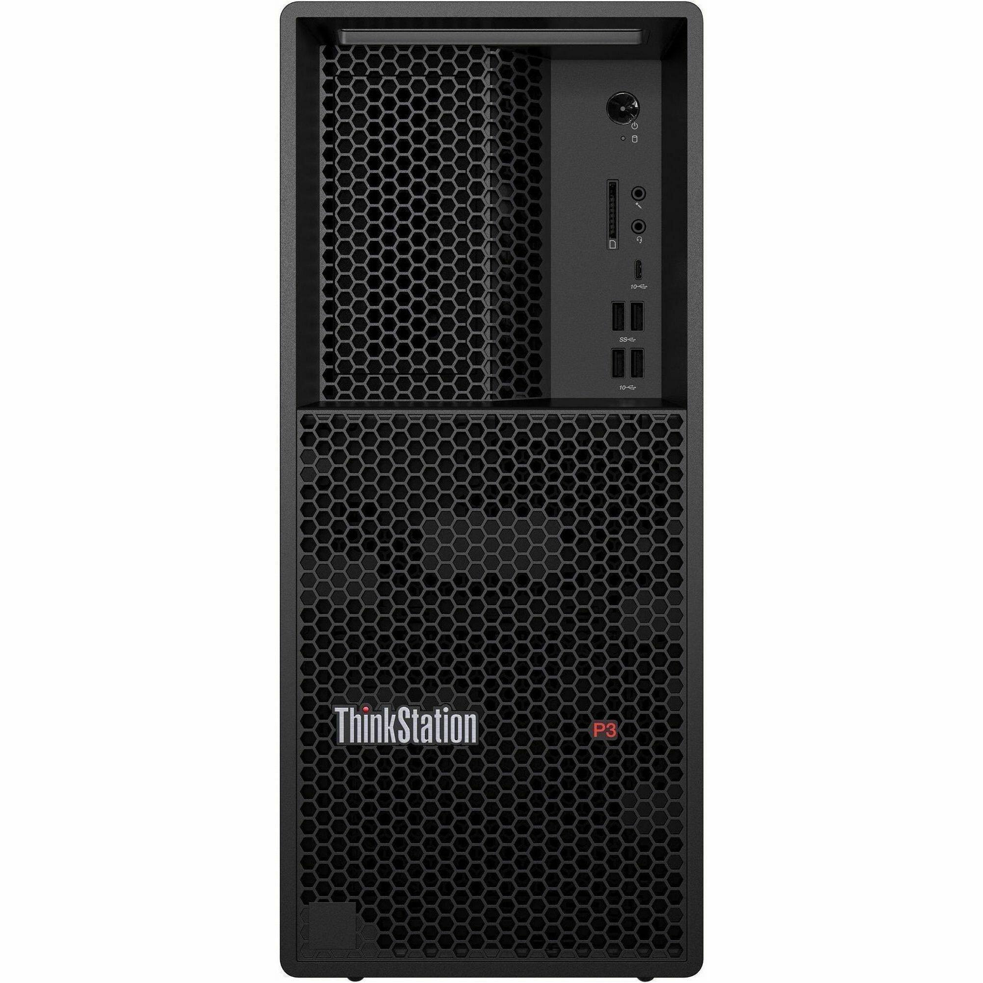 Alt View 3. Lenovo - Lenovo ThinkStation P3 30GS008HUS Workstation - 1 Core i9 13th Gen i9-13900 - vPro Technology - 64 GB - 2 TB SSD - Tower - Unknown.