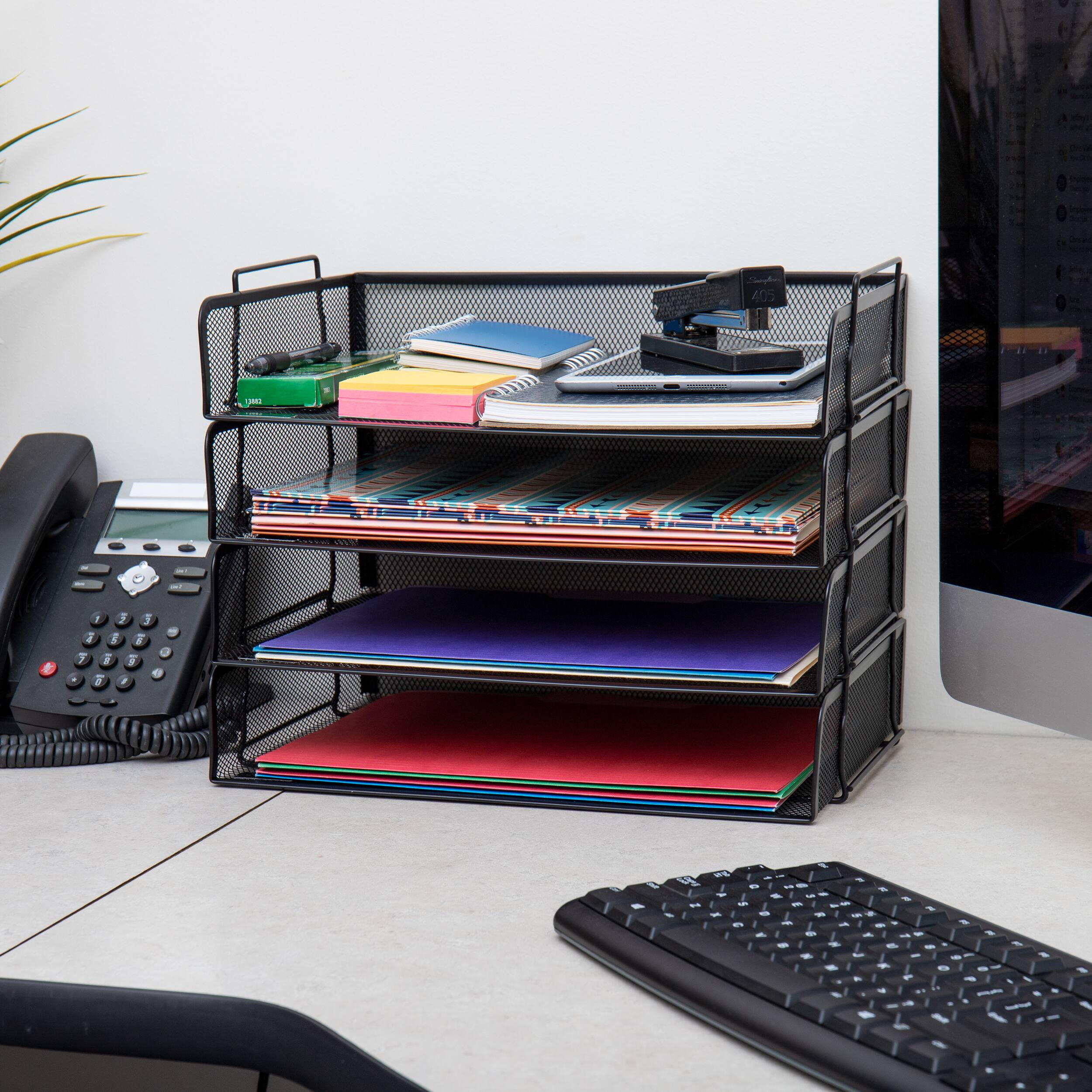 Alt View 11. Mind Reader - 4 Piece Set Stackable Metal - Black.