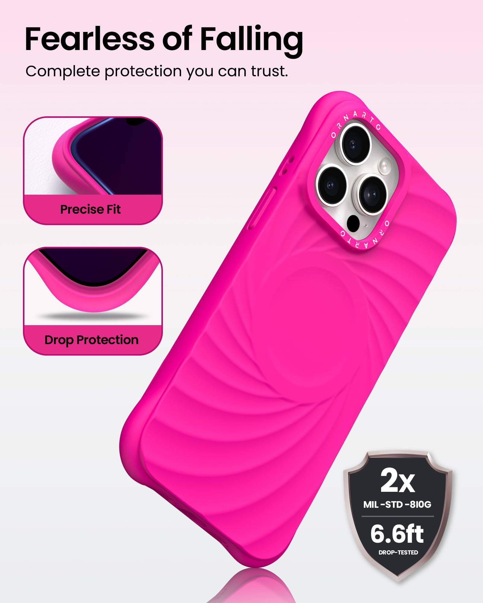 Fearless of Falling  
Complete protection you can trust.  

Precise Fit  
Drop Protection  

2x MIL-STD-810G  
6.6ft DROP-TESTED