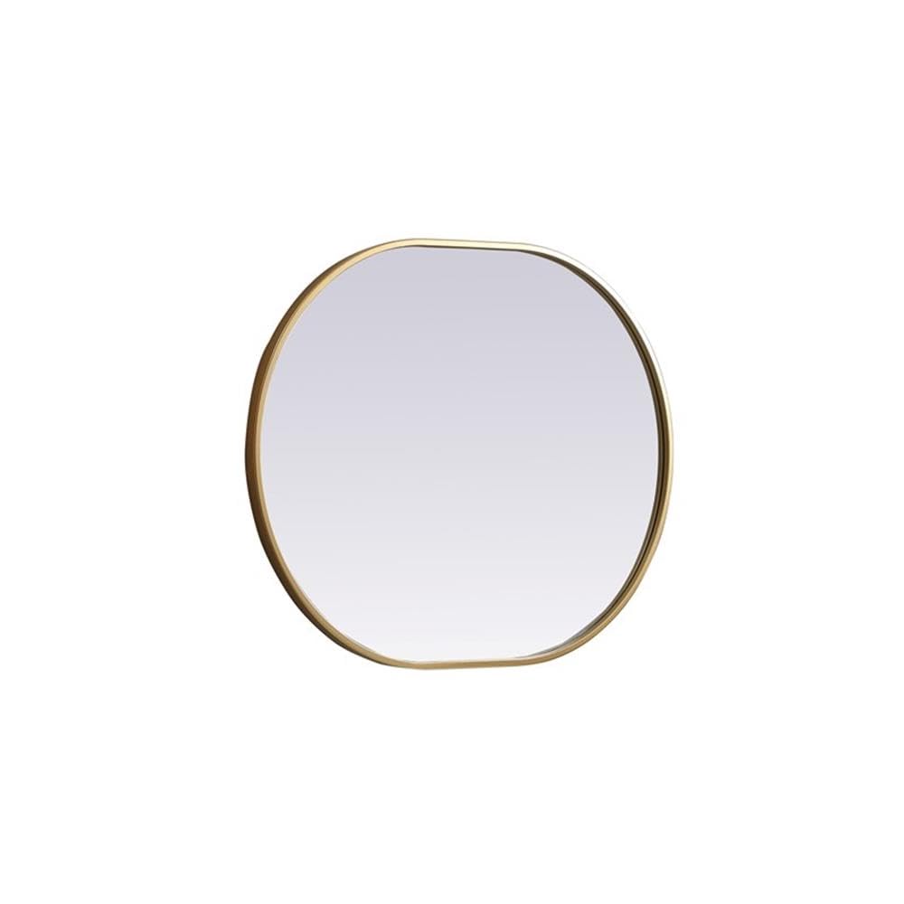 Alt View 1. Elegant Decor - Metal Frame Oval Mirror 24x30 Inch in Brass - Brass.