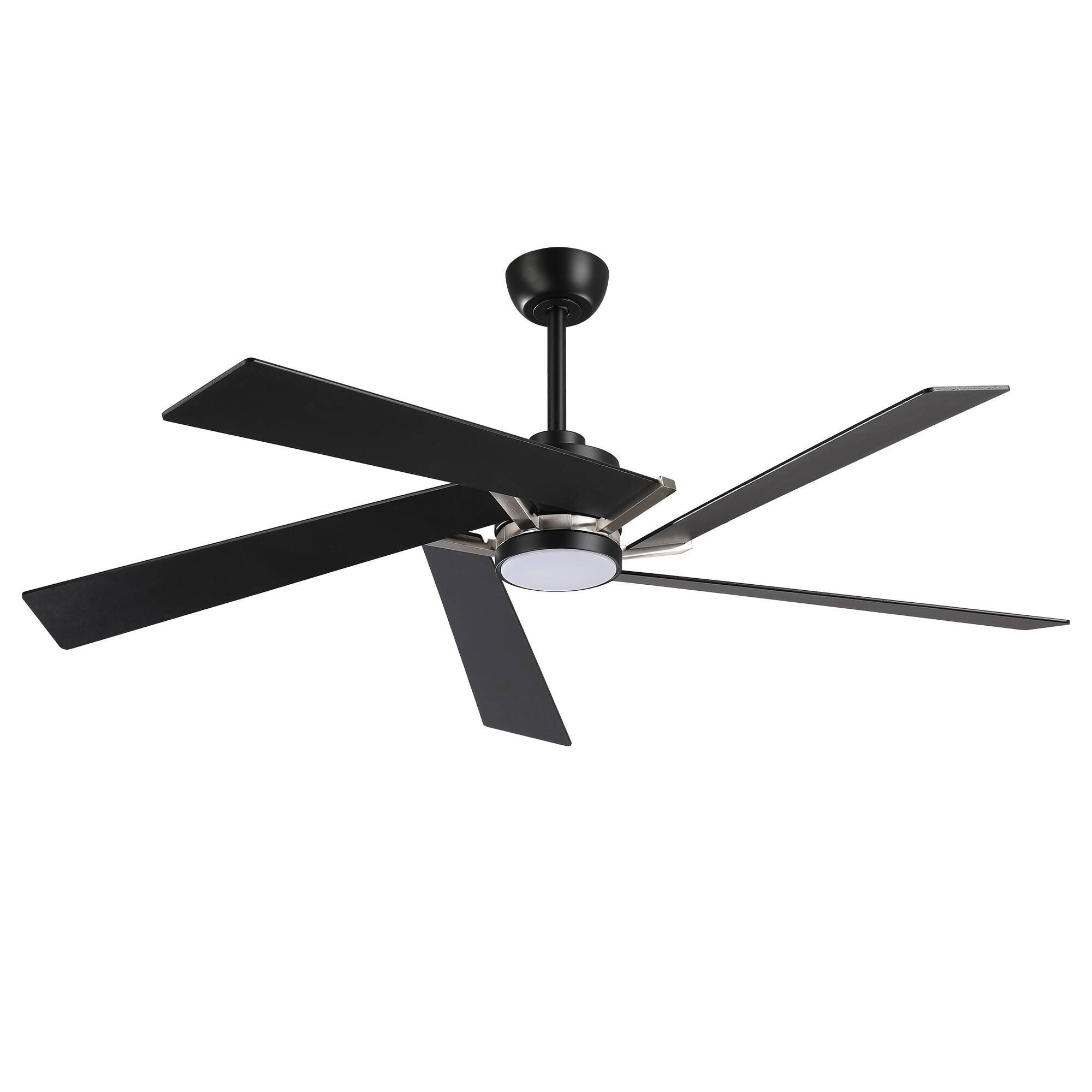 Alt View 6. Parrot Uncle - 60" Modern Black LED Ceiling Fan with Remote Control and Reverible Blades - Black.