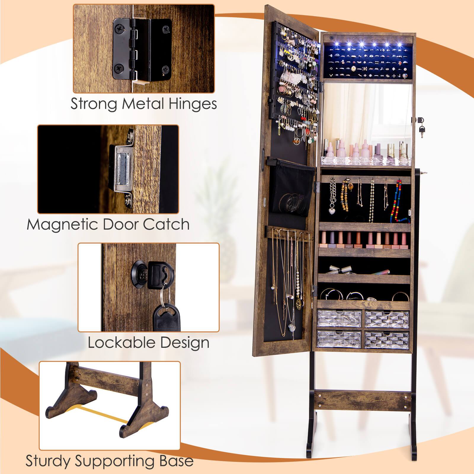 - Strong Metal Hinges
- Magnetic Door Catch
- Lockable Design
- Sturdy Supporting Base