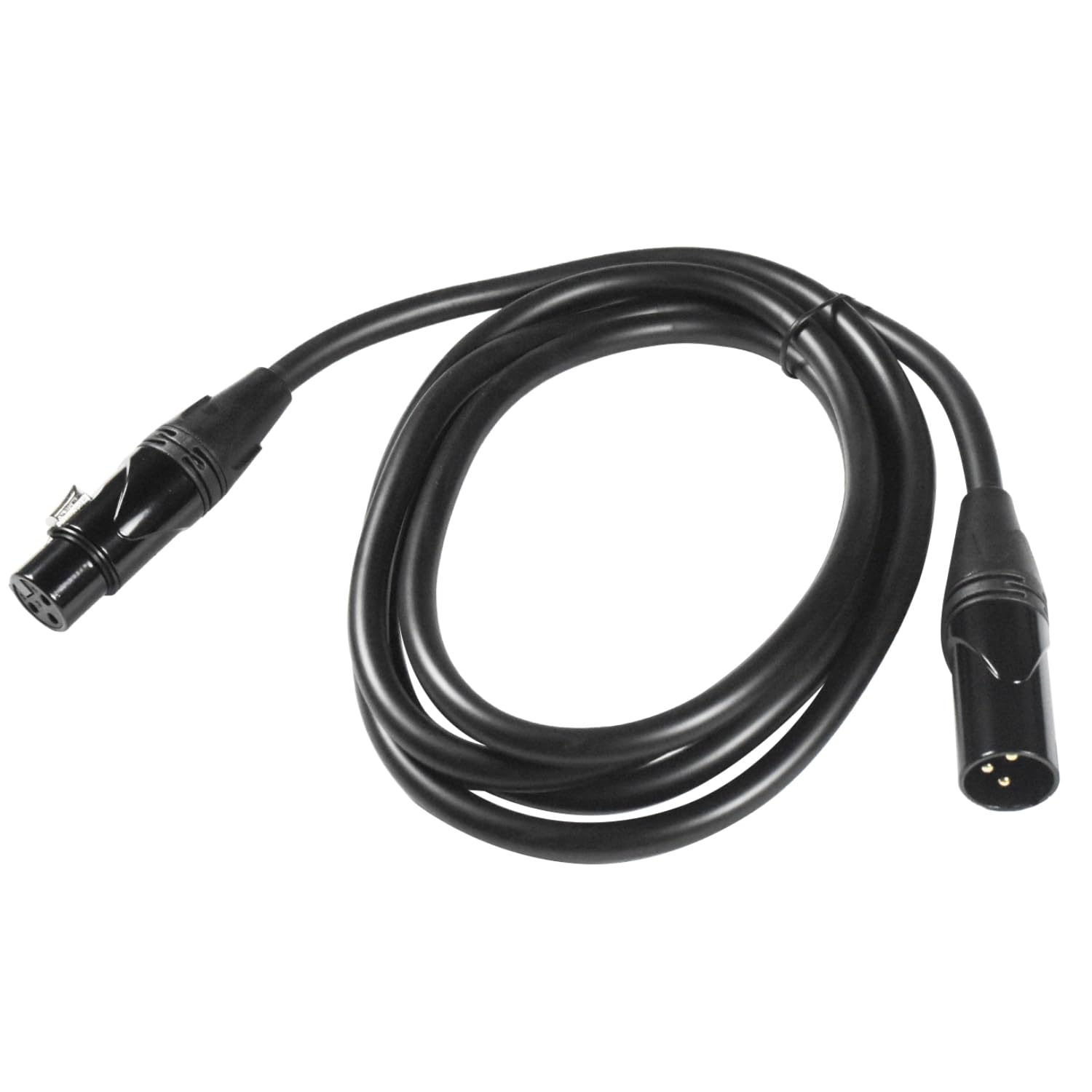 Front. HQRP - 6 ft XLR microphone cable - 3-pin male to female balanced cord compatible with PA system, speaker, mixer - Black.