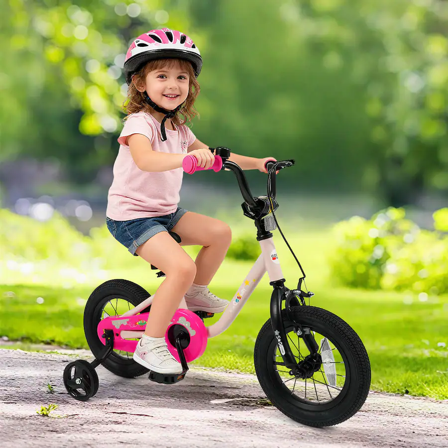 Costway 12 Inch Kids Bicycle with Adjustable Seat Front Handbrake ...