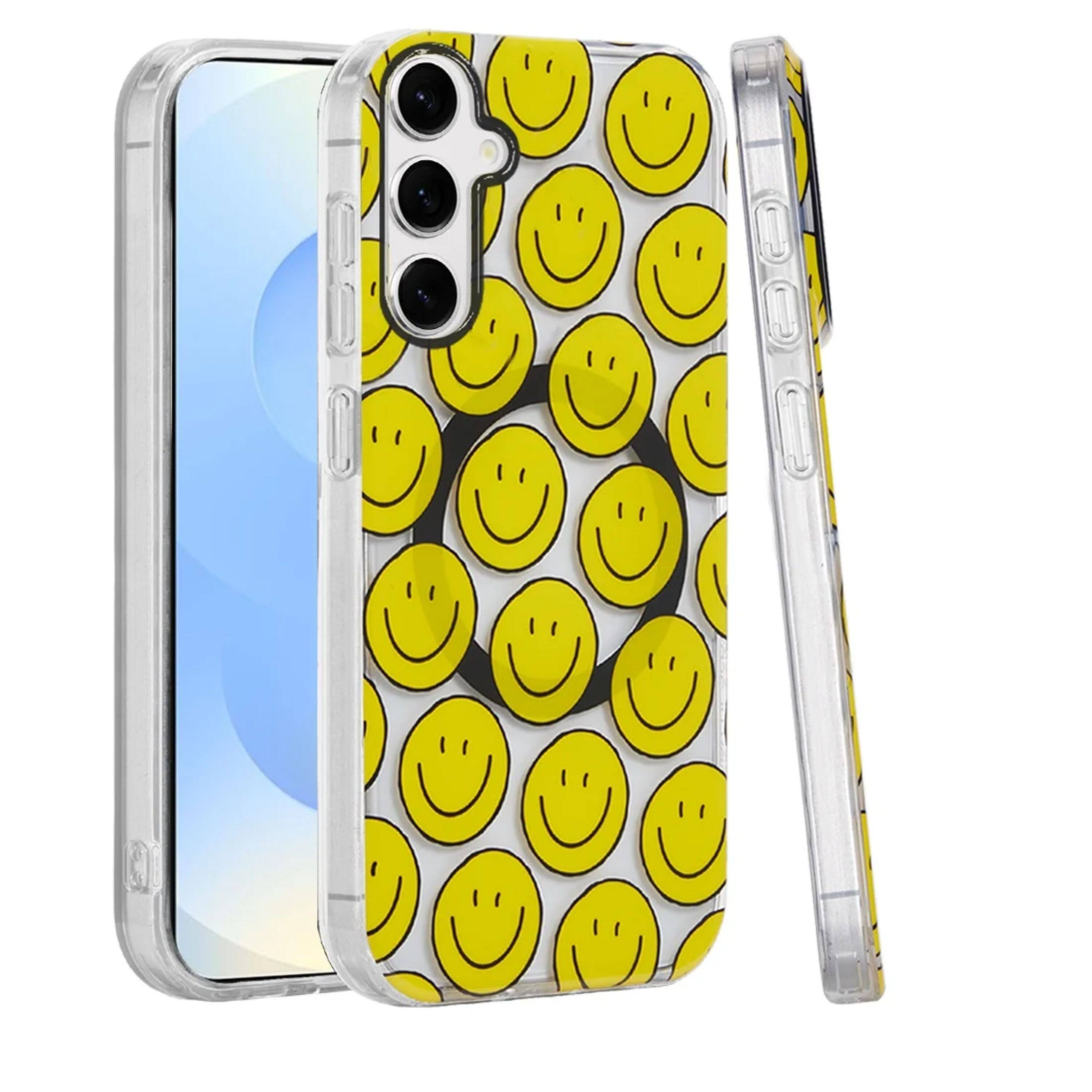 Kitcheniva - Dual-Layer Magnetic Case With Tempered Glass For Samsung S24/S25 Smiley Faces - Multicolor price history on PriceWatchPro