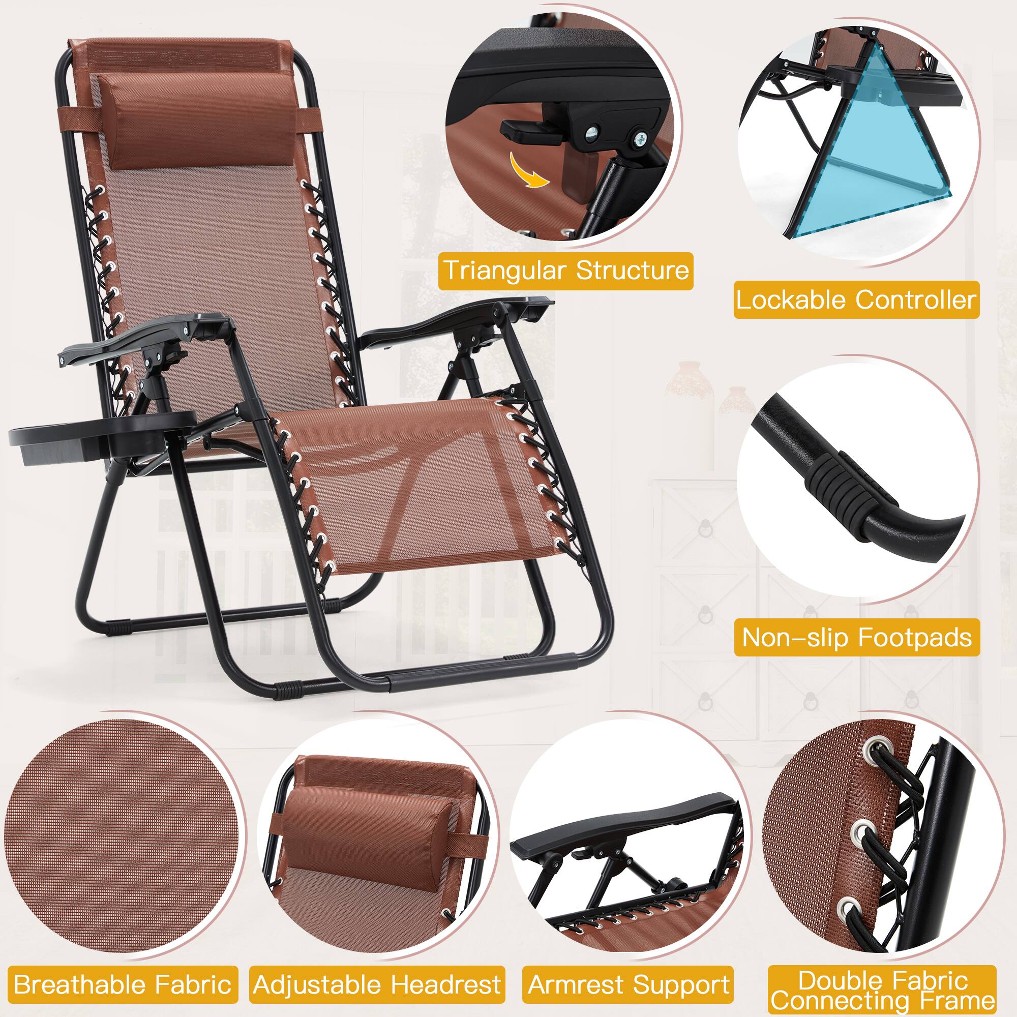 - Triangular Structure
- Lockable Controller
- Non-slip Footpads
- Breathable Fabric
- Adjustable Headrest
- Armrest Support
- Double Fabric Connecting Frame