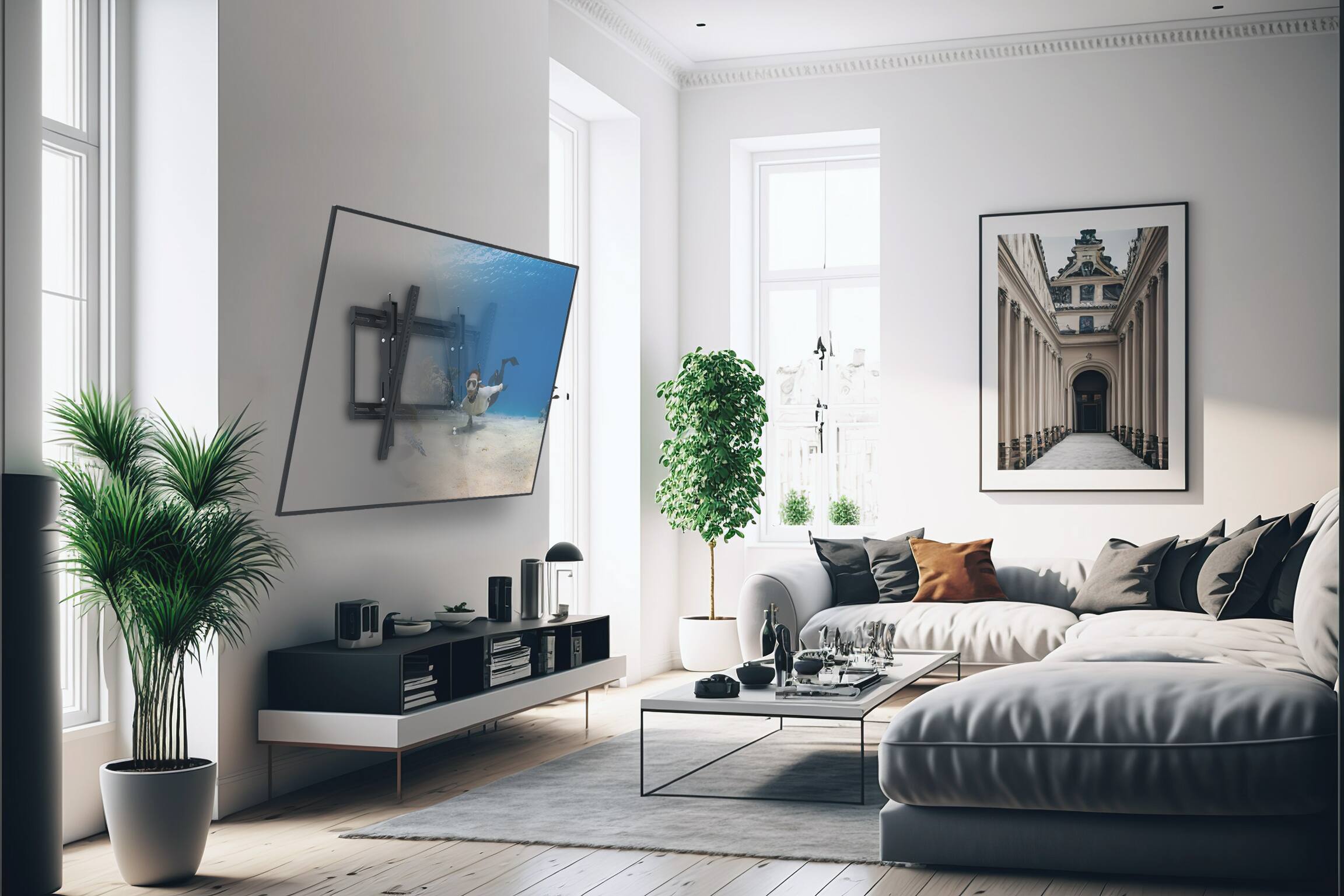 Alt View 6. Kanto - Extendable Tilting TV Wall Mount for 43” to 90” TVs - Black.