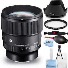 Sigma - 85mm f/1.4 DG DN Art Lens for Sony E 322965 - 7PC Accessory Bundle