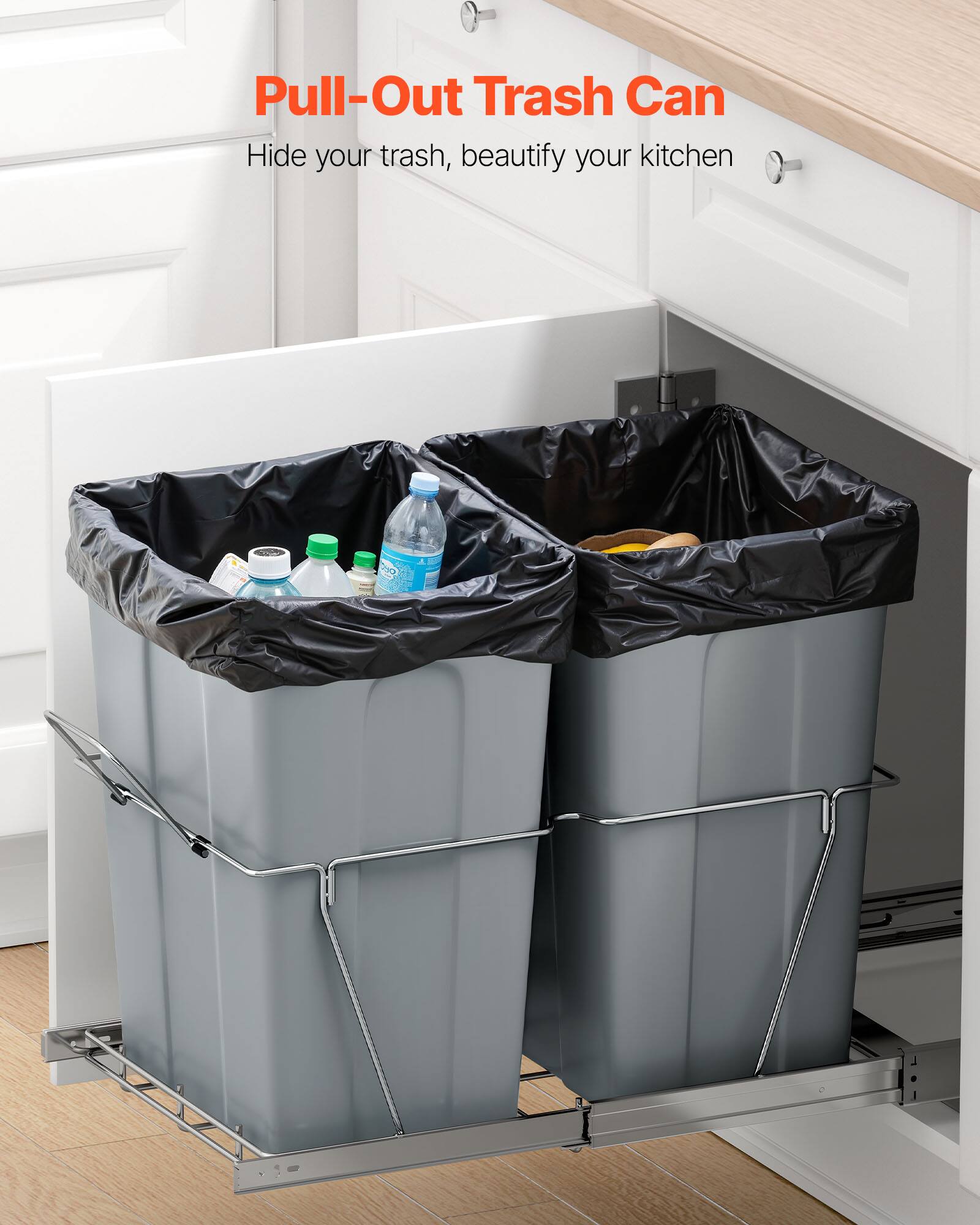 Pull-Out Trash Can  
Hide your trash, beautify your kitchen