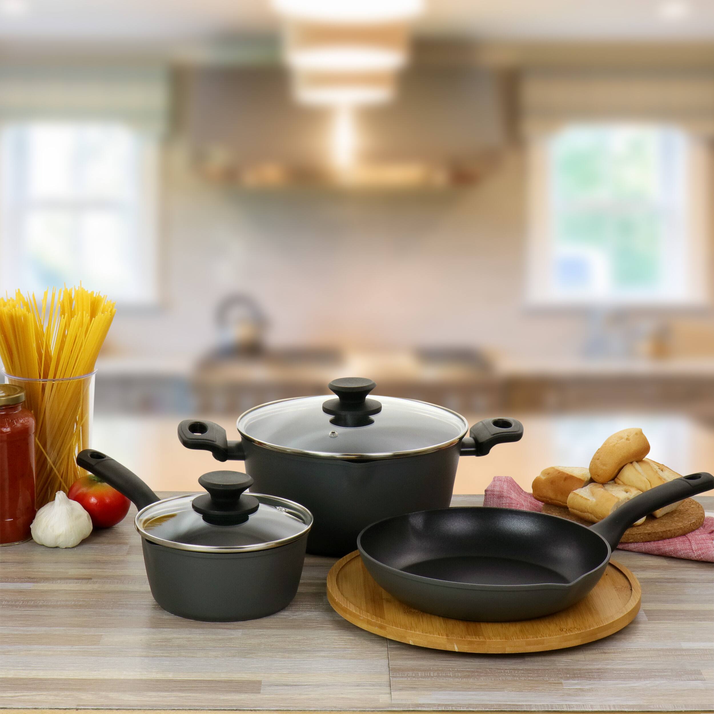 Alt View 9. Gibson - Gibson Home Lybra 7 Piece Two Tone Polished Stainless Steel Cookware Set - Silver.