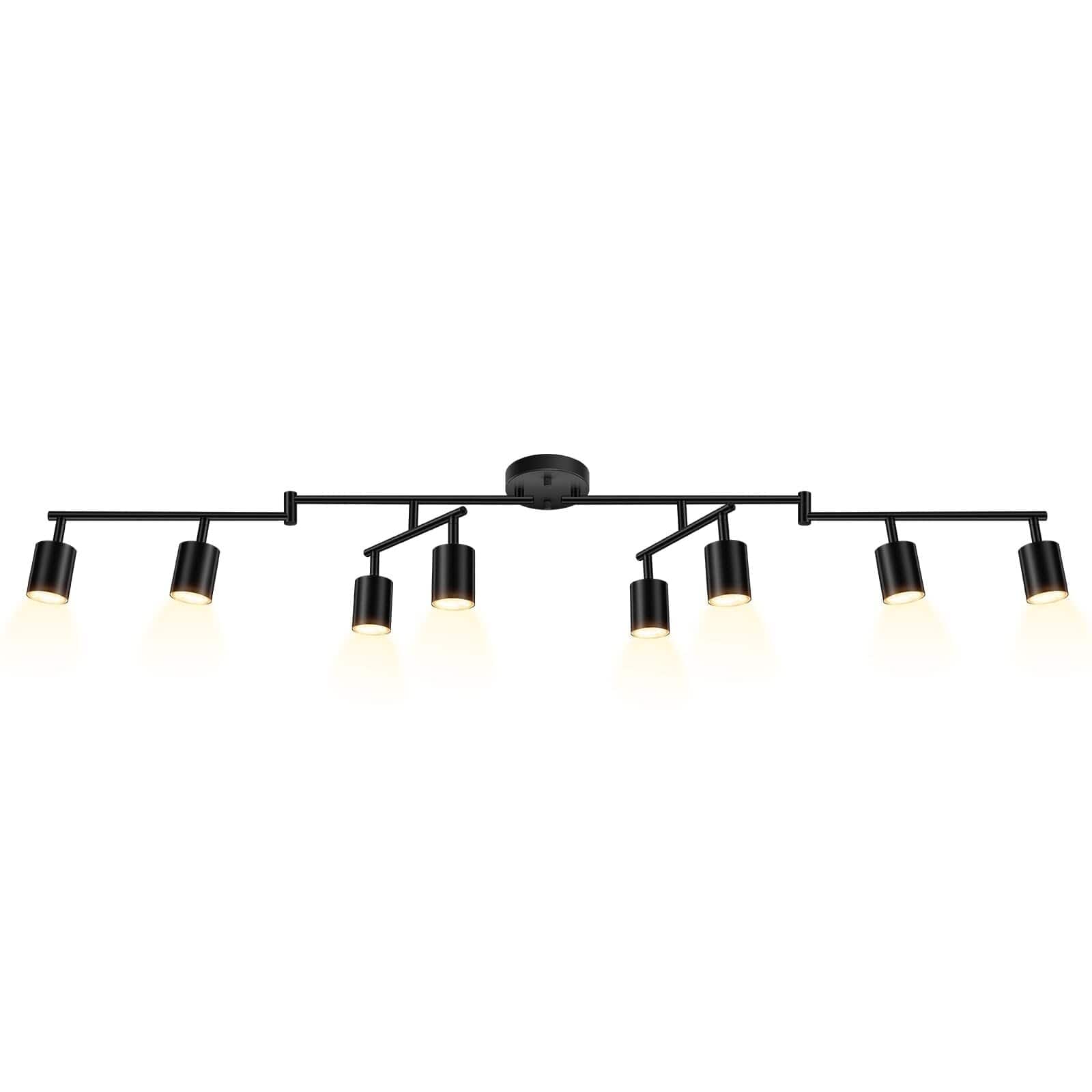 Dazzed Corner - 8-Light LED Track Kit,8 Way Ceiling Spot Lighting GU10 Bulb Not Included - Black