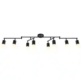 Dazzed Corner - 8-Light LED Track Kit,8 Way Ceiling Spot Lighting GU10 Bulb Not Included - Black