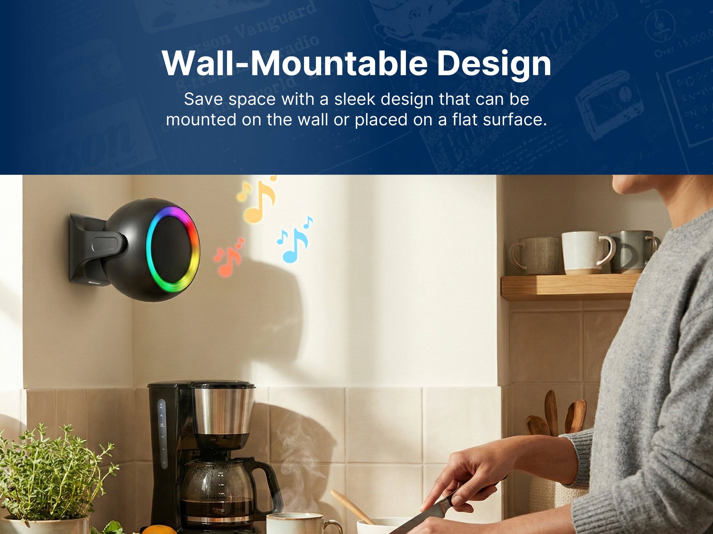 Vanguard Rad AArson radio Wall-Mountable Design Save space with a sleek design that can be mounted on the wall or placed on a flat surface.