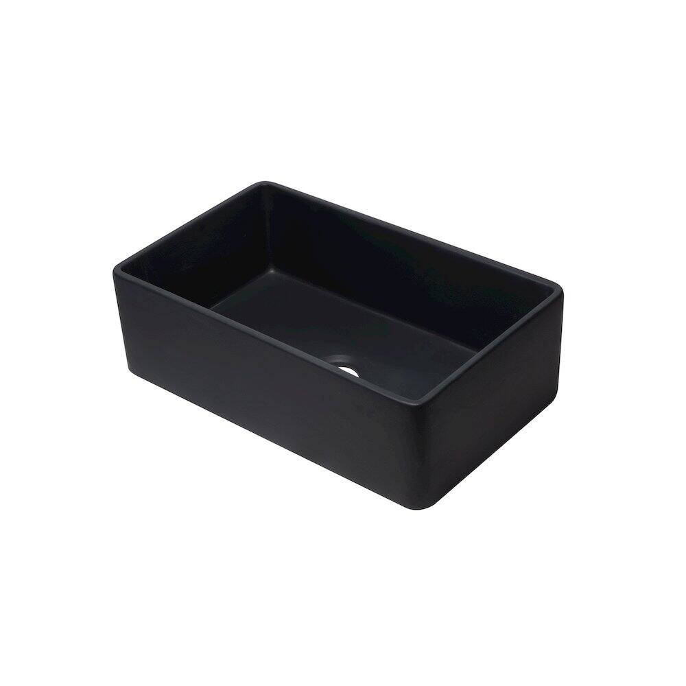 Alt View 6. Alfi - ALFI brand 33 inch Black Reversible Single Fireclay Farmhouse Kitchen Sink - Black.