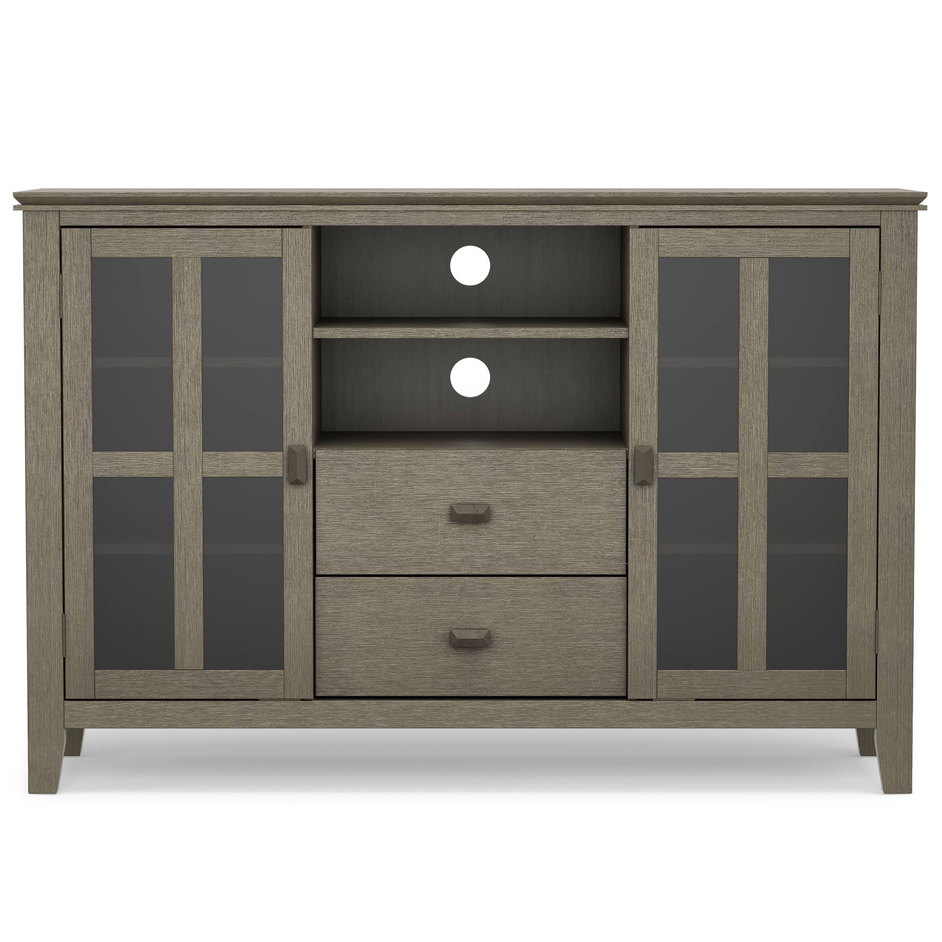 Alt View 3. Simpli Home - Artisan SOLID WOOD 53 inch Wide Transitional TV Media Stand in Farmhouse Grey For TVs up to 60 inches - Farmhouse Grey.