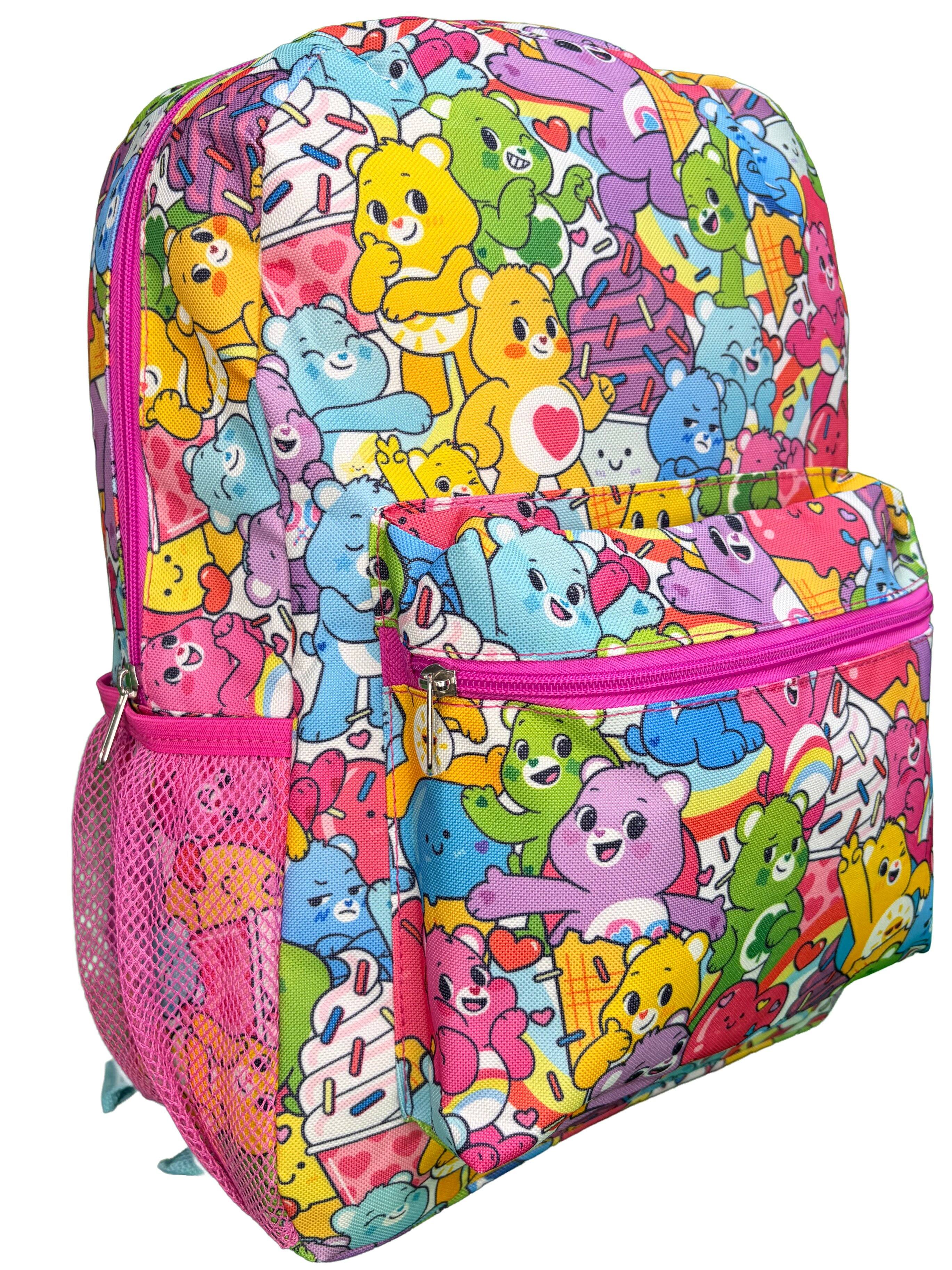 Alt View 2. Care Bears - Care Bears All Over Print Nylon Kids School Backpack 16", Colorful and Fun for Girls - Multicolored.