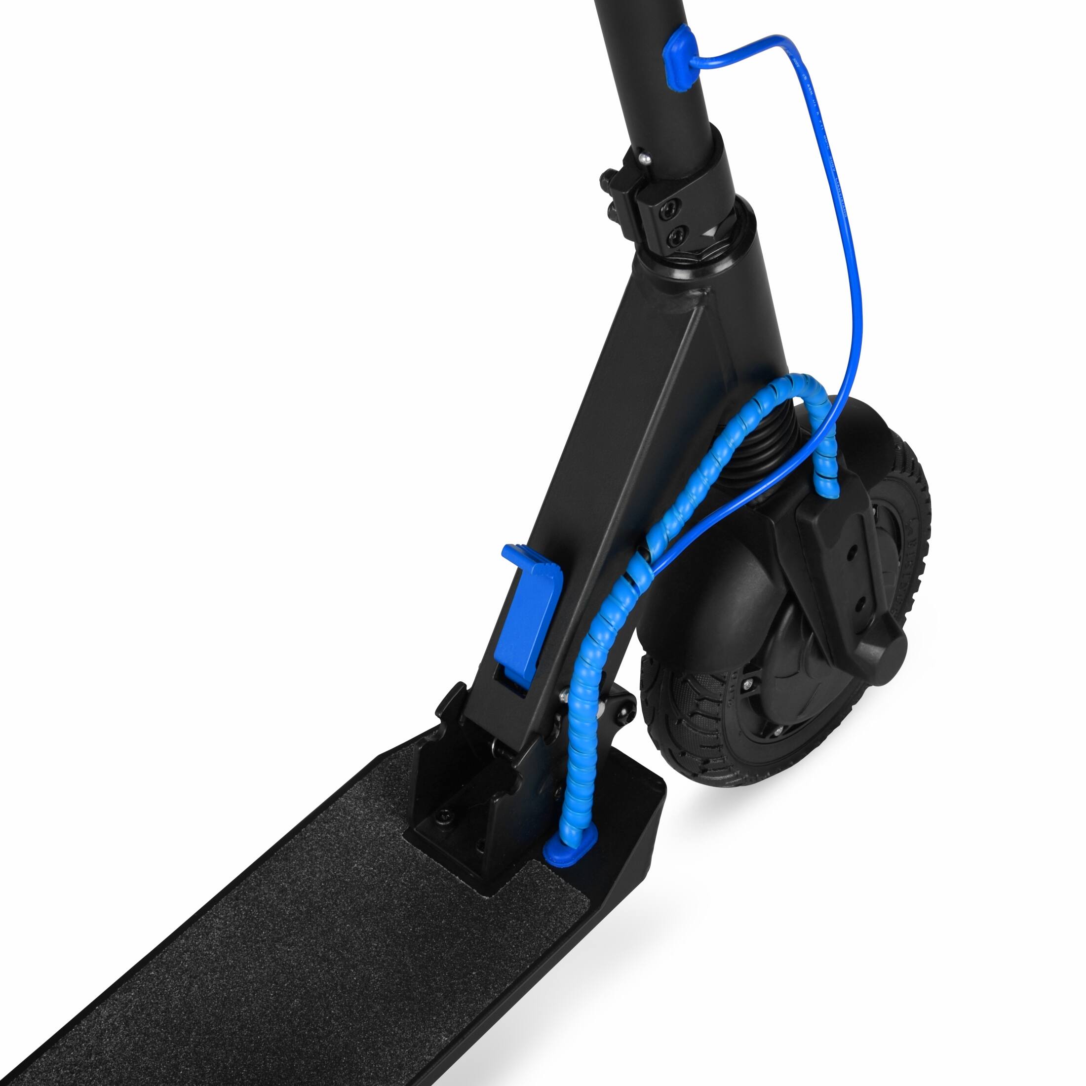 Alt View 12. Hyper - SKUTE X Adult & Teen Foldable Lithium Electric Scooter - 15MPH Speed - 12 Mile Range - Throttle -UL APPROVED & CERTIFIED - Black/Blue.