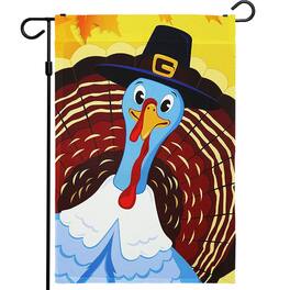 G128 - Home Decorative Thanksgiving Garden Flag Joyful Pilgrim Turkey 12x18 in 150D Polyester Rustic Outdoor - Assorted Colors