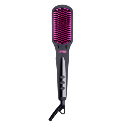 Front. TYMO - TYMO iONIC Black Hair Straightening Brushes - Black.