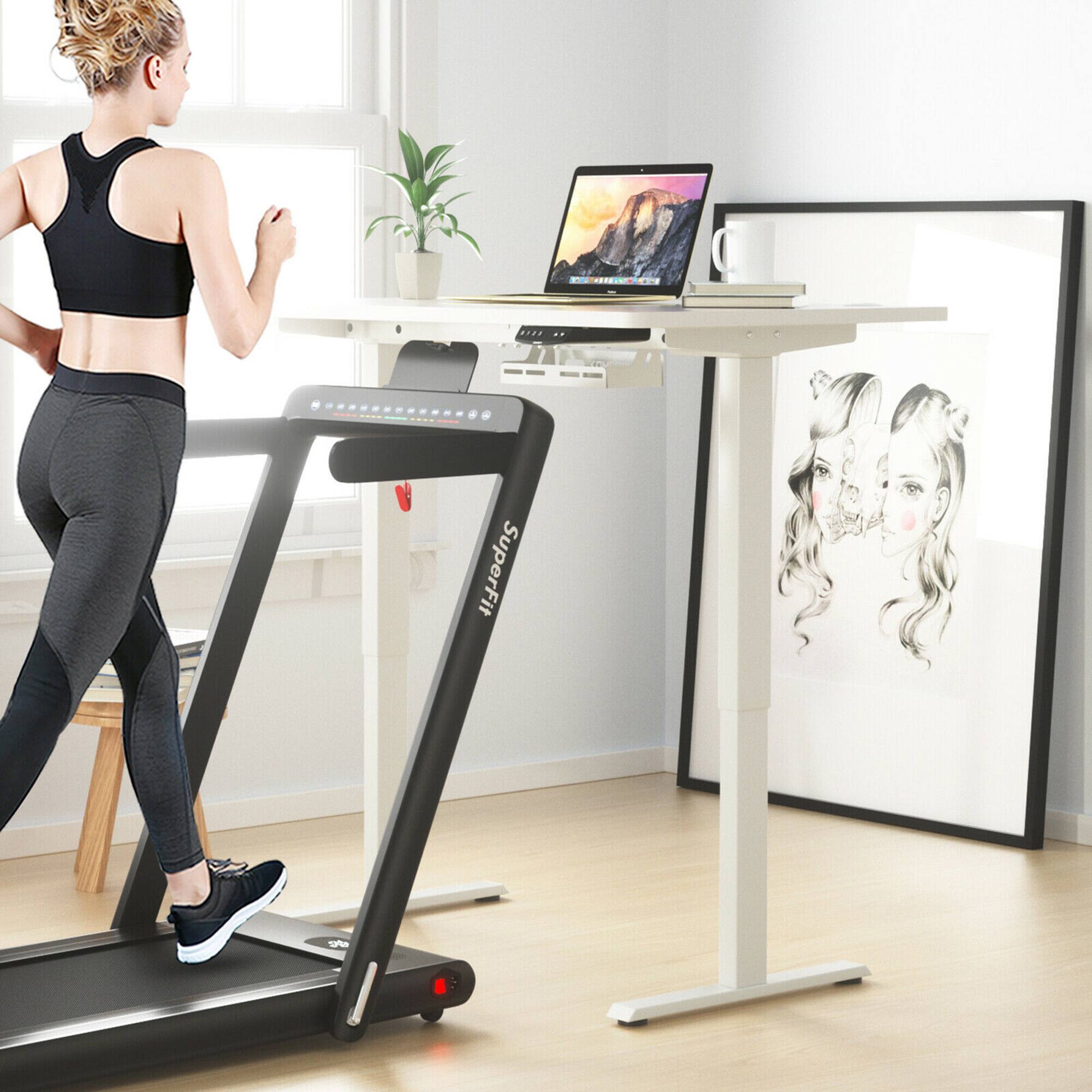 Alt View 2. Gymax - Gymax Electric Standing Desk Sit to Stand Height Adjustable Dual Motor White - White.