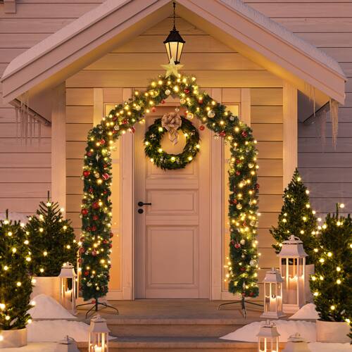 Alt View 5. Winado - 8.5FT Christmas PVC Arch Garland, Large Durable Archway Unlit for Home Outdoor Holiday Wedding Party Events Decorations - Green.