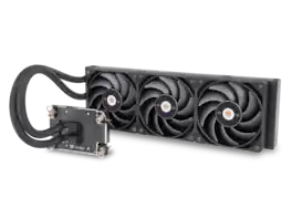 Thermaltake - AW420 Liquid Cooler; LGA 4677/SP6; 420mm Rad; 3x140mm PWM Fans; Cu Block; CL-W445-PL14BL-A - Black