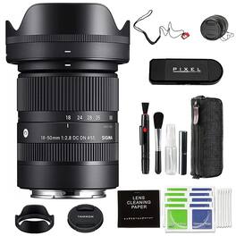 Sigma - 18-50mm f2.8 DC DN Contemporary Lens for Sony E w/ Advanced Accessory & Travel Bundle (Sigma 1-Year USA Warranty) - Black