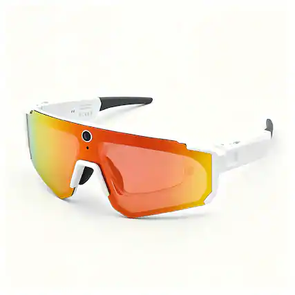 Front. PRIMEPLUS - Sports Cycling Smart Glasses with 8MP Camera Video Recording Eyeglasses Music Player AI Smart Glasses - White-Color.