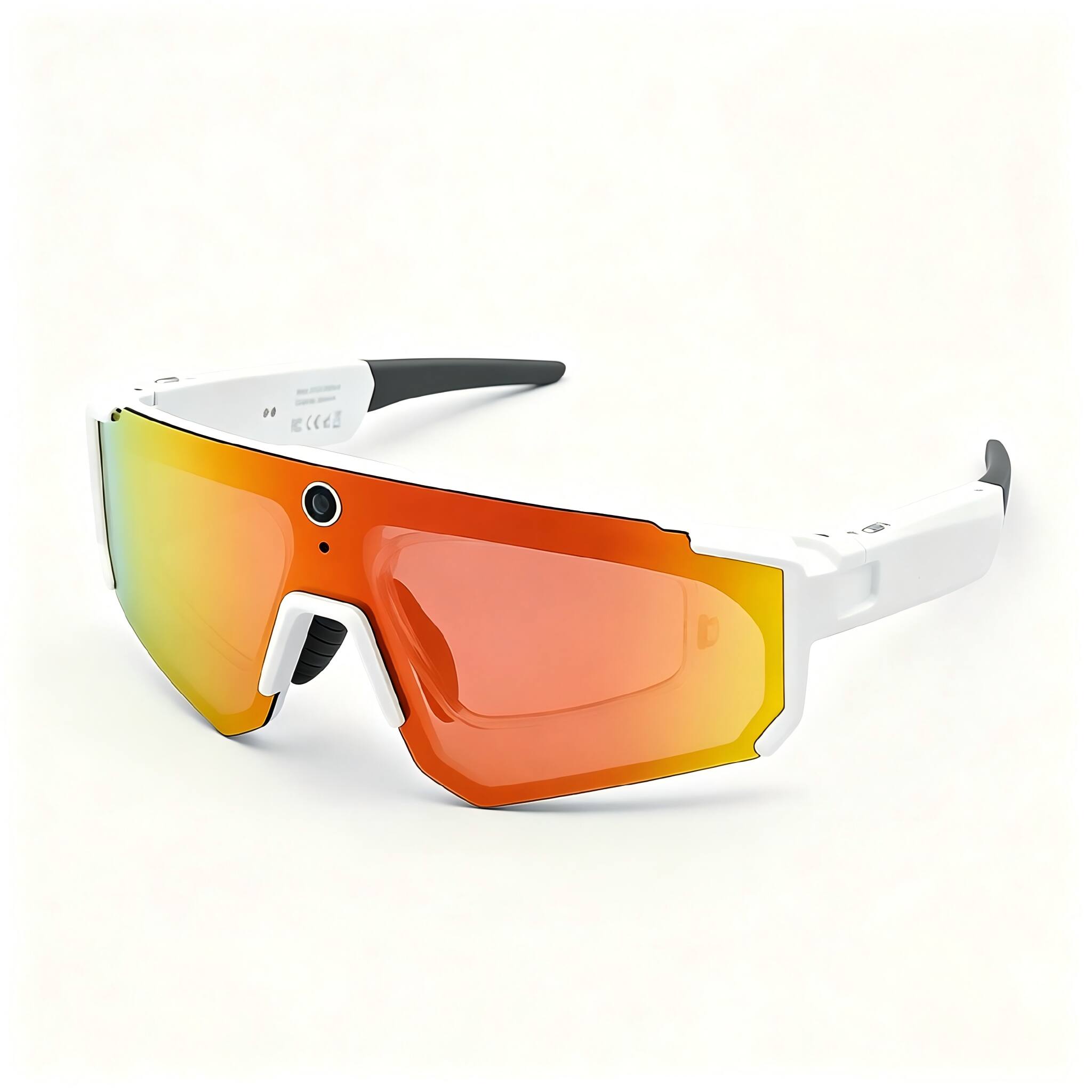Front. PRIMEPLUS - Sports Cycling Smart Glasses with 8MP Camera Video Recording Eyeglasses Music Player AI Smart Glasses - White-Color.