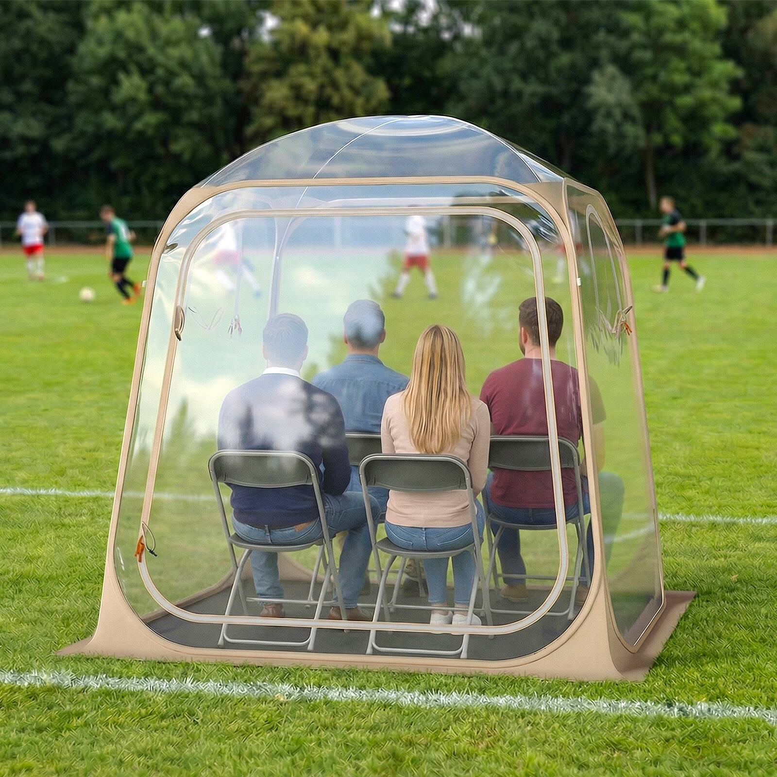 Alt View 1. Gymax - Gymax 7x7ft Clear Bubble Pop-Up Tent w/Sealed Floor Bag PVC Screen for 2-4 Persons - Multicolor.