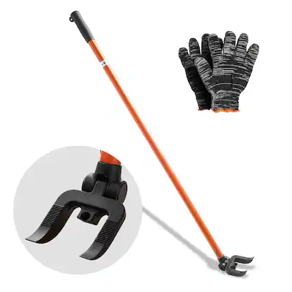 Front. VEVOR - Pallet Buster Tool, 44 Inch Carbon Steel Handle Wrecking Pry Bar, 2000 lbs Weight Capacity, Heavy Duty Deck Board - Orange.