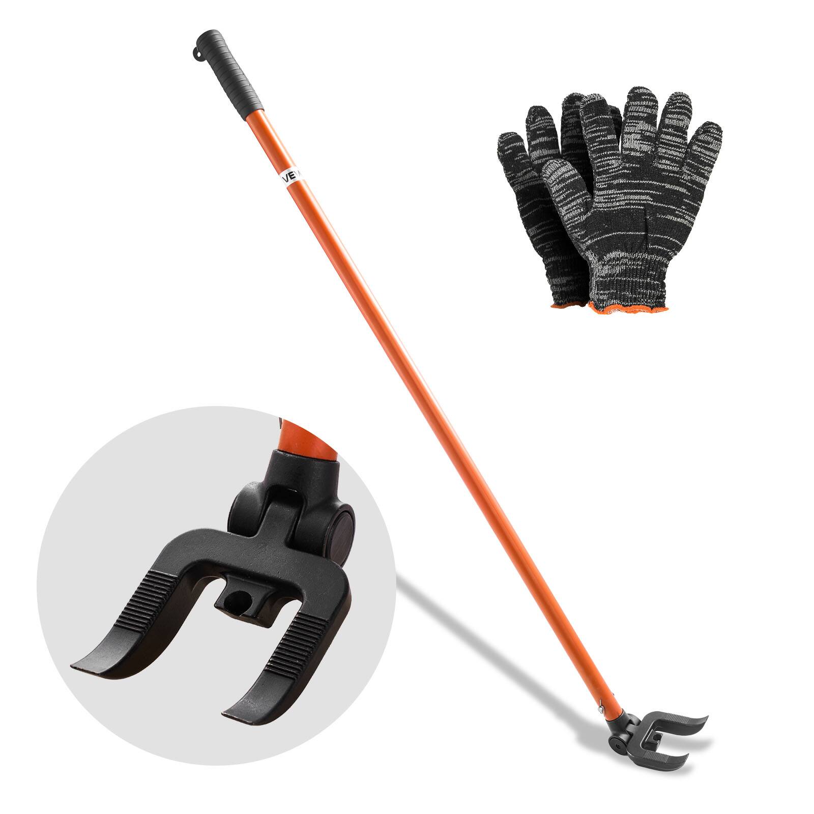 Front. VEVOR - Pallet Buster Tool, 44 Inch Carbon Steel Handle Wrecking Pry Bar, 2000 lbs Weight Capacity, Heavy Duty Deck Board - Orange.